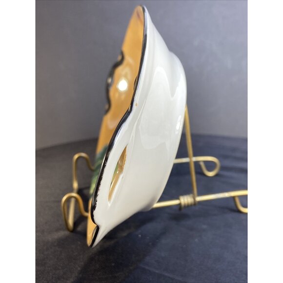 VTG Lusterware Oval Platter Poppy Butterfly Relish Dish Made In Japan Handles 13 - Picture 5 of 12